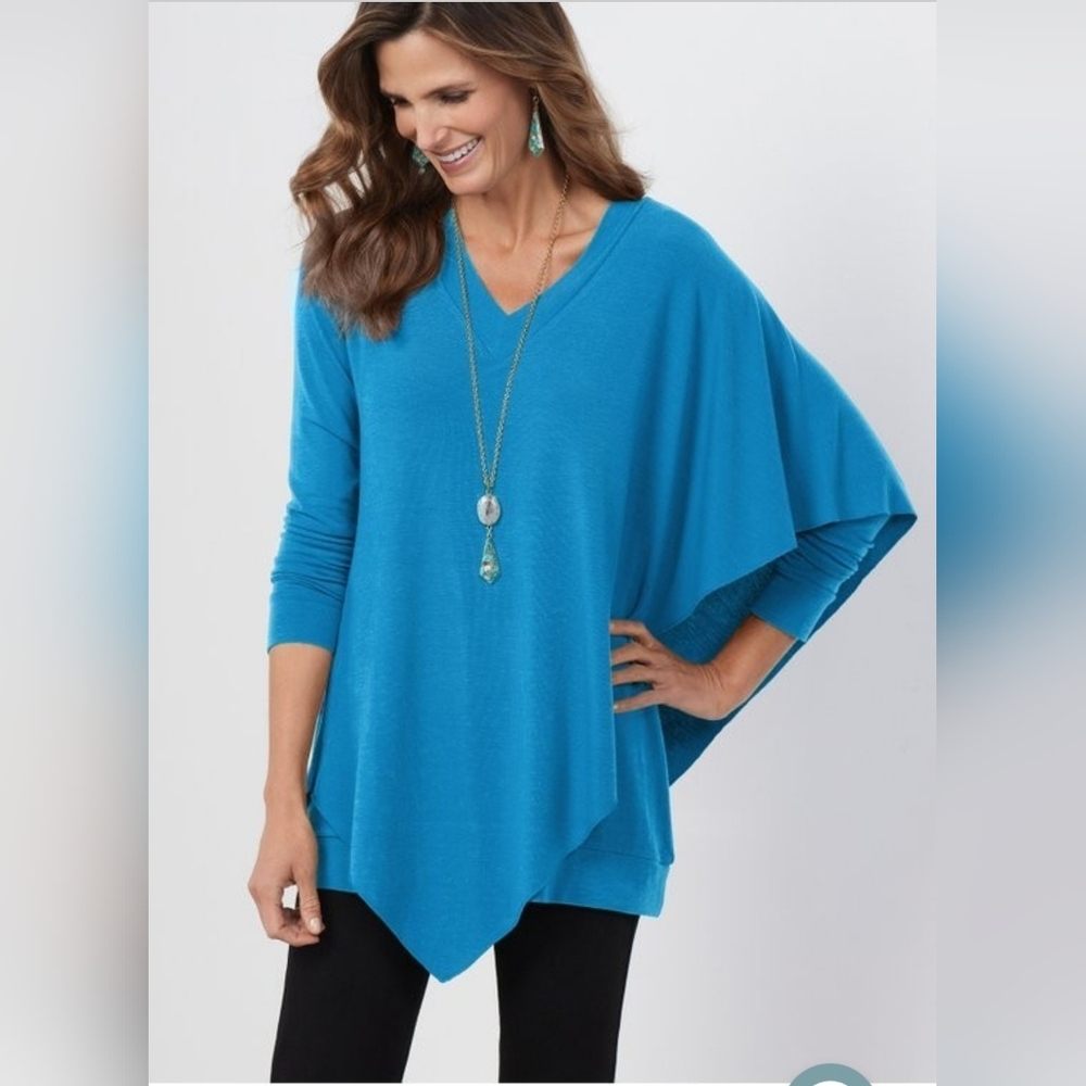 Soft Surroundings Madeline Tunic Mykonos Blue size 1X NEW